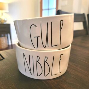 Rae Dunn Dog bowl set of 2, 6 inch ceramic